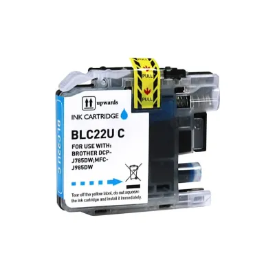 Tinteiro Compatível Brother LC22U Substitui LC22UCBP Azul