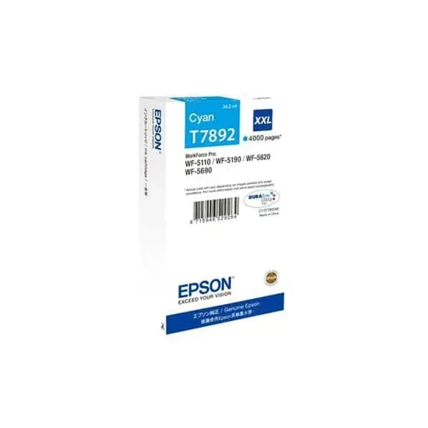 Tinteiro Original Epson T7892 XXL Alta Capacidade Azul