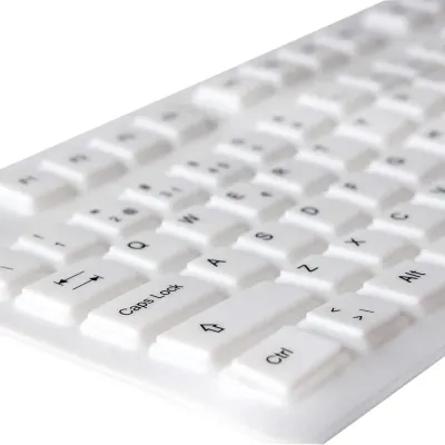Teclado 2HIX Silicon Lavável e Flexivel USB Branco