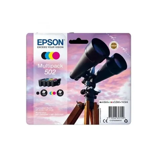 Tinteiro Original Epson Multipack nº502 Preto Azul Amarelo Magenta