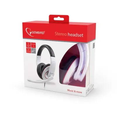 Auscultadores Gembird Stereo MHS-001 3.5MM Branco Brilhante