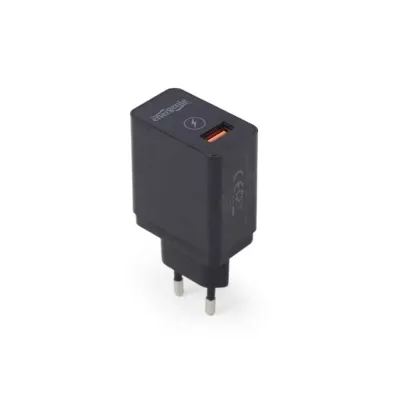 Carregador Gembird USB QC3.0 Quick Charge Preto