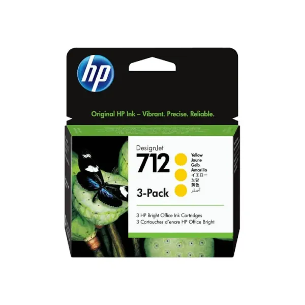 Tinteiro Originais HP nº712 Amarelo Pack de 3