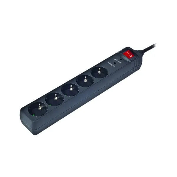 TOMADA PROTECÇÃO / 5 TOMADAS/ 3MTS / PRETA