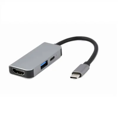Adaptador – Docking Station Type-C 3IN1 3*USB 1XHDMI Hub e Type-C Power