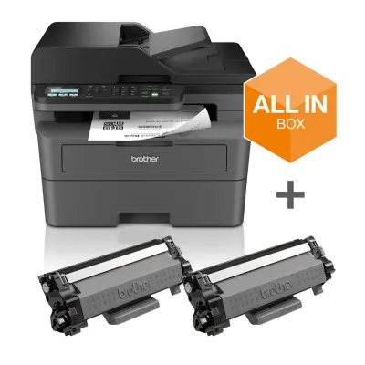 Impressora Multifunções Monocromo Laser Brother MFC-L2827DWXL WiFi Duplex Fax 32ppm Preta