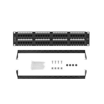 Patch Panel Lanberg 48 Portas 2U 19? Cat.6 Preto