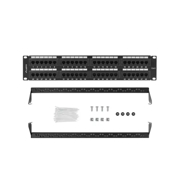 Patch Panel Lanberg 48 Portas 2U 19? Cat.6 Preto