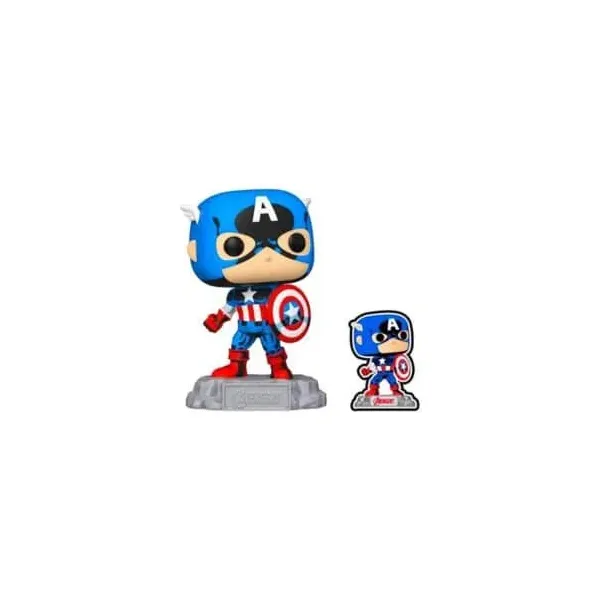 Funko Pop! Captain America With Pin – Marvel Comic Avengers