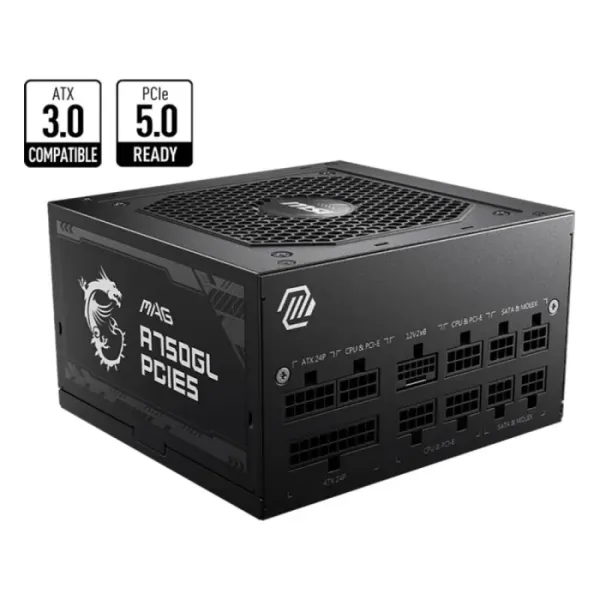 Fonte de Alimentação MSI Mag A750GL PCIE5 II 750W 80+ Gold