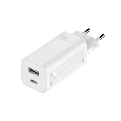 Carregador de Parede Xiaomi Mi 65W Fast Charger with GaN Tech 1xType-C/ 1xUSB A 65W