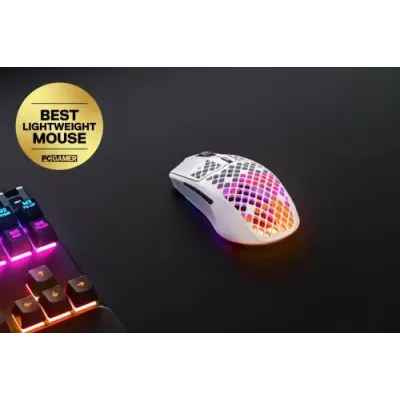 Rato Gaming Steelseries Aerox 3 RGB Wireless/Bluetooth 18000DPI Branco