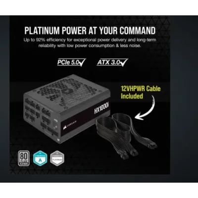 Fonte de Alimentação Corsair HX1000I 1000W 80 Plus Platinum