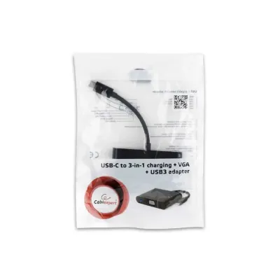 Adaptador Type-C para VGA + Type-C + USB 3.0