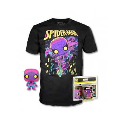 Funko Pop! SpiderMan Black Light – Marvel + Camisola (L)