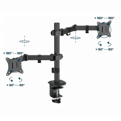 Suporte para 2 Monitor Gembird Ajustável suporte de 17? a 32? até 9Kg