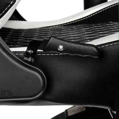 Cadeira noblechairs EPIC Real Leather – Preto / Branco / Ve