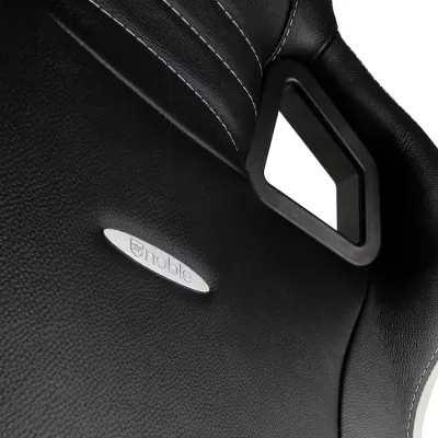 Cadeira noblechairs EPIC Real Leather – Preto / Branco / Ve
