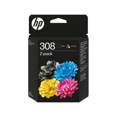 Tinteiro Original HP 308 Preto + Cor Pack de 2 6L6S6UE