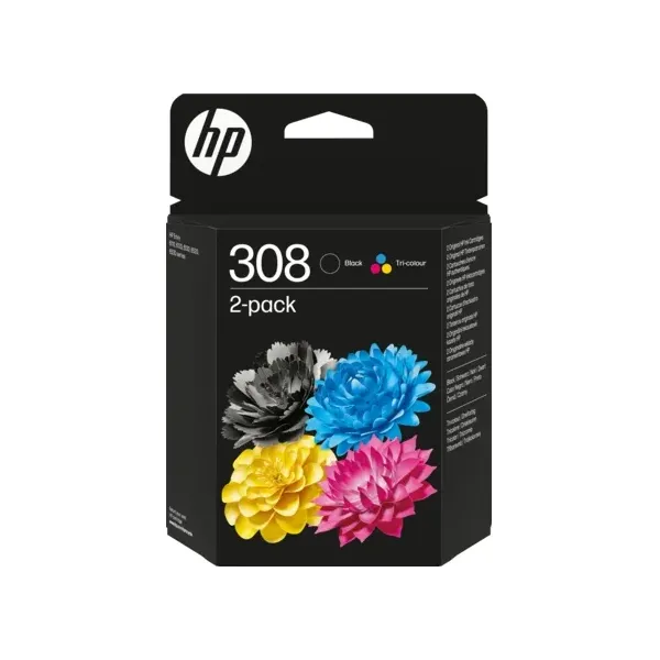 Tinteiro Original HP 308 Preto + Cor Pack de 2 6L6S6UE