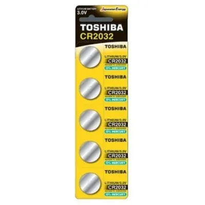 Pack de 5 Pilhas de Botão Toshiba CR2032/ 3V