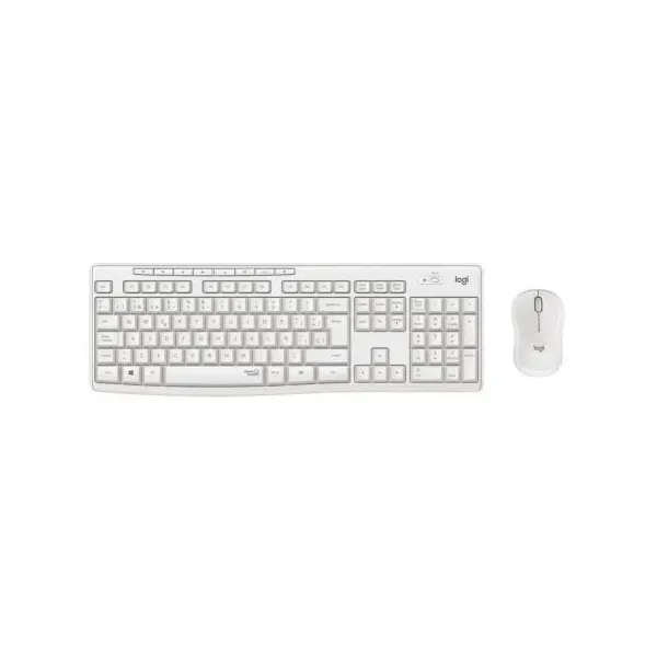 Teclado e Rato Sem Fios Logitech Silent Touch MK295 Branco
