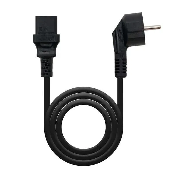 Cabo de Alimentação CPU Nanocable Schuko CEE7 Macho para C13 Fêmea 10 m Preto