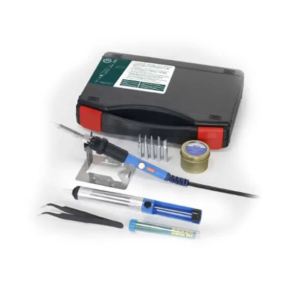 Kit Ferro 60W + chupa solda + pinça + 5 pontas