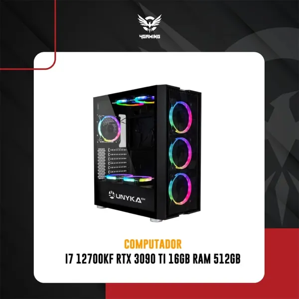 Computador 4Gaming i7 12700KF RTX 3090 Ti 16GB Ram 512GB
