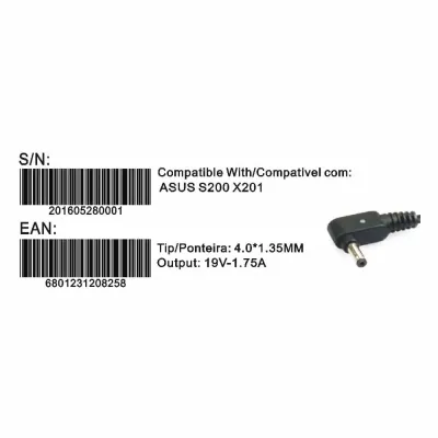 Transformador Compativel 2HIX Asus S200 X201 19V 1.75A 4.0*1.35