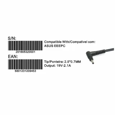 Transformador Compativel 2HIX Asus EEEPC X101H 19V 2.1A 2.5*0.7