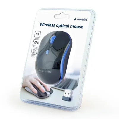 Rato Gembird Wireless Rubber 1600Dpi Preto/Azul