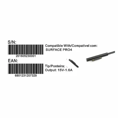 Transformador Compativel 2HIX Microsoft Surface Pro 4 15V 1.6A