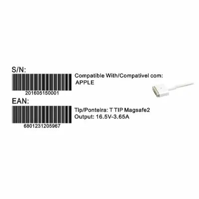 Transformador Compativel 2HIX Apple 16.5V 3.65A MagSafe 2 Tip