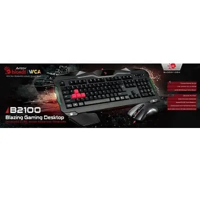 TECLADO + RATO GAMING BLOODY B2100 (B210+V9C) USB – BLACK