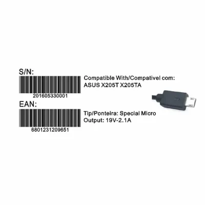 Transformador Compativel 2HIX Asus X205T 19v 1.75A Special Micro