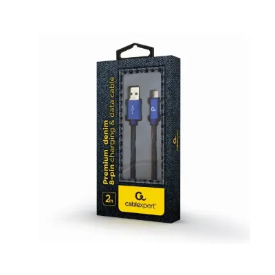 Cabo Usb 2.0 Para Lightning 2Mt Azul Metal Blister