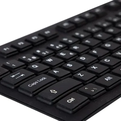 Teclado 2HIX Silicon Lavável e Flexivel USB Preto