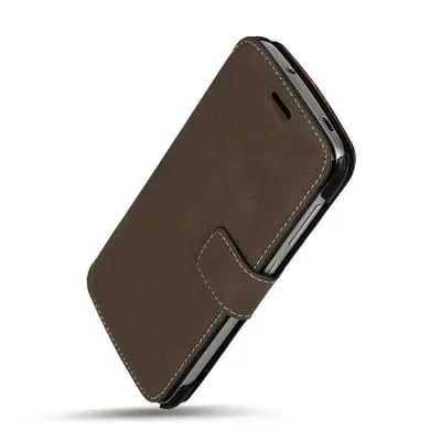 CAPA PARA DOOGEE DG-Y100 PRO-FLIP CASE COLAR LEATHER – CASTANHA
