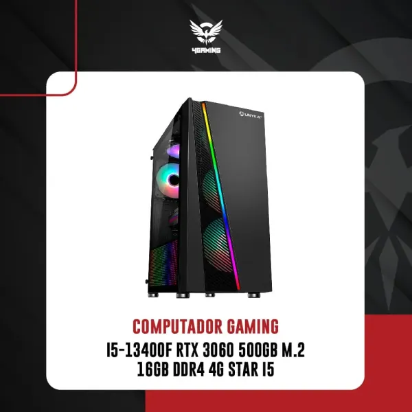 Computador Gaming i5-13400F RTX 3060 500GB M.2 16GB DDR4 4G Star i5