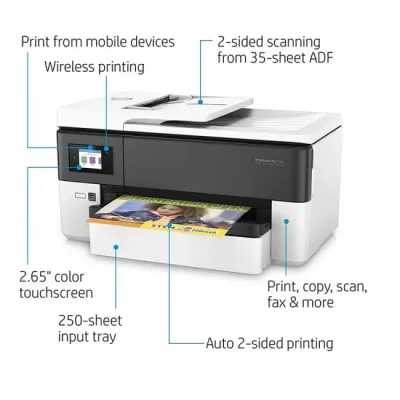 Multifunções A3 HP Officejet Pro 7720 WiFi Fax Dúplex Branca