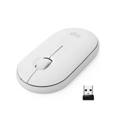 Rato Bluetooth Logitech Pebble M350 1000 Dpi Branco