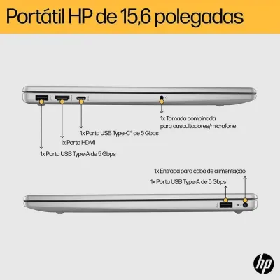 Portátil HP 15-fc0022np 15.6? Ryzen 5 7520U 16Gb 512Gb Sem S.O.