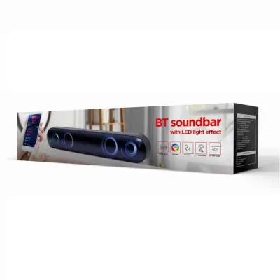 Coluna Gembird Bluetooth SoundBar com efeitos LED Preta