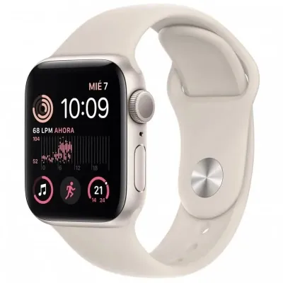 Apple Watch SE GPS 40mm Caixa de Alumínio em Branco Estrela Correia Desportiva Branco Estrela
