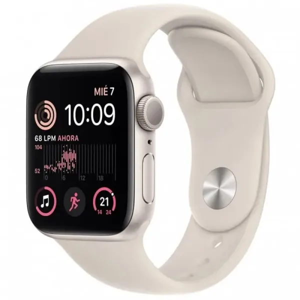 Apple Watch SE GPS 40mm Caixa de Alumínio em Branco Estrela Correia Desportiva Branco Estrela