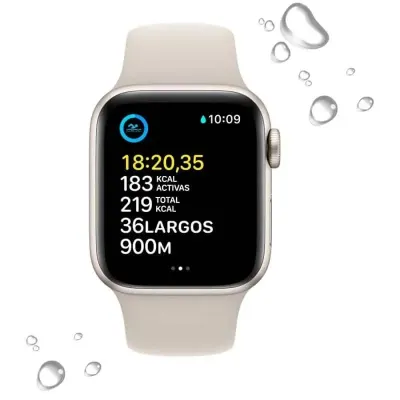 Apple Watch SE GPS 40mm Caixa de Alumínio em Branco Estrela Correia Desportiva Branco Estrela