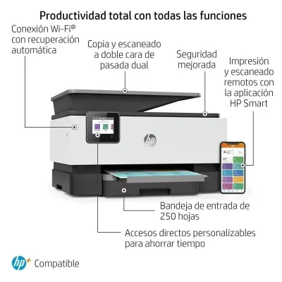 Multifunções Jacto de Tinta HP Officejet Pro 9010e WiFi Fax Duplex Branca