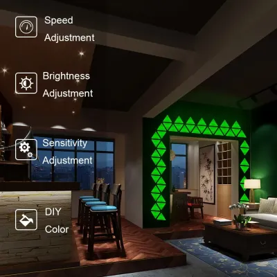 Conjunto de Lâmpadas Led Triangle Wifi 16 Milhões de Cores