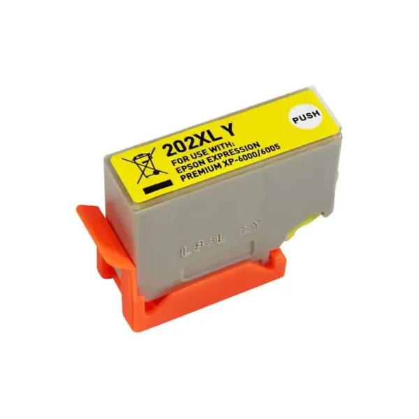 Tinteiro Compatível Epson 202XL Alta Capacidade Substitui C13T02H44010/C13T02F44010 Amarelo